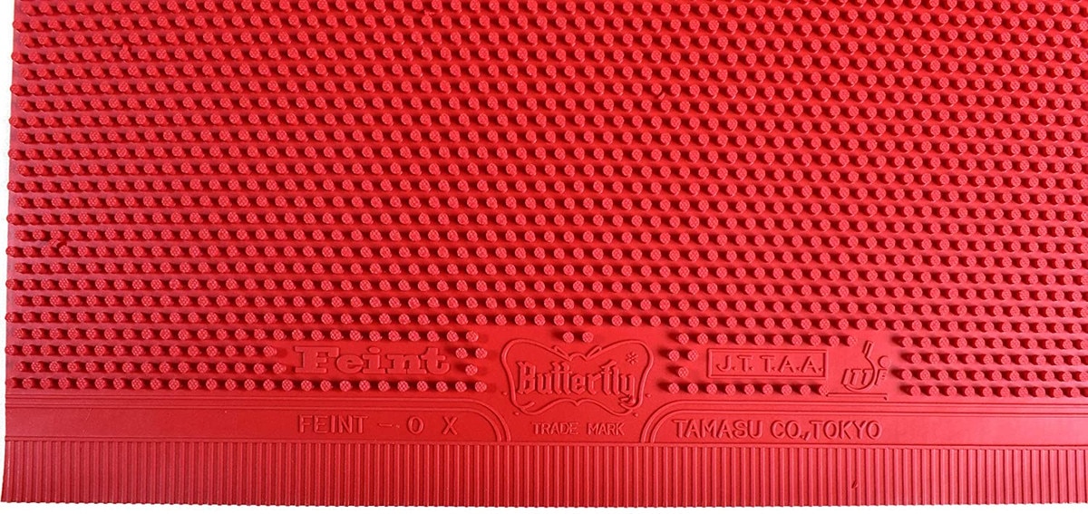 Butterfly Feint OX Table Tennis Rubber: Close-up of lower third
